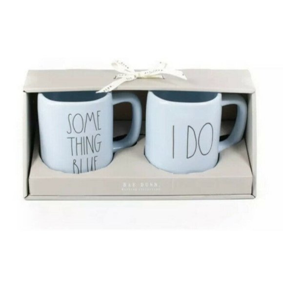 New RAE DUNN Wedding Collection Set Of 2 SOMETHING - Picture 1 of 11